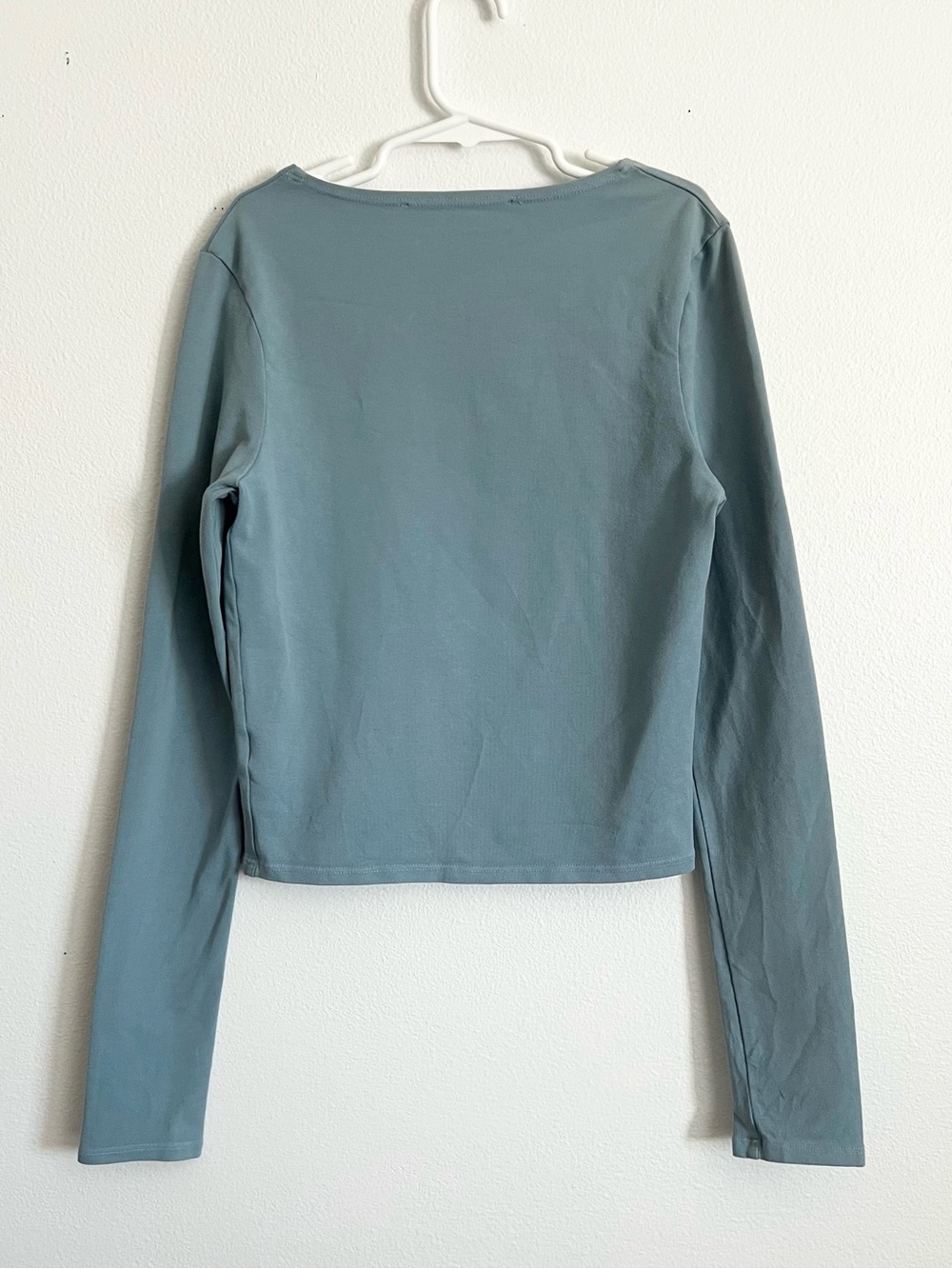 Groceries Apparel Organic Cotton Crop Top Slate Blue Sustainable Athleisure XS - Picture 3 of 9